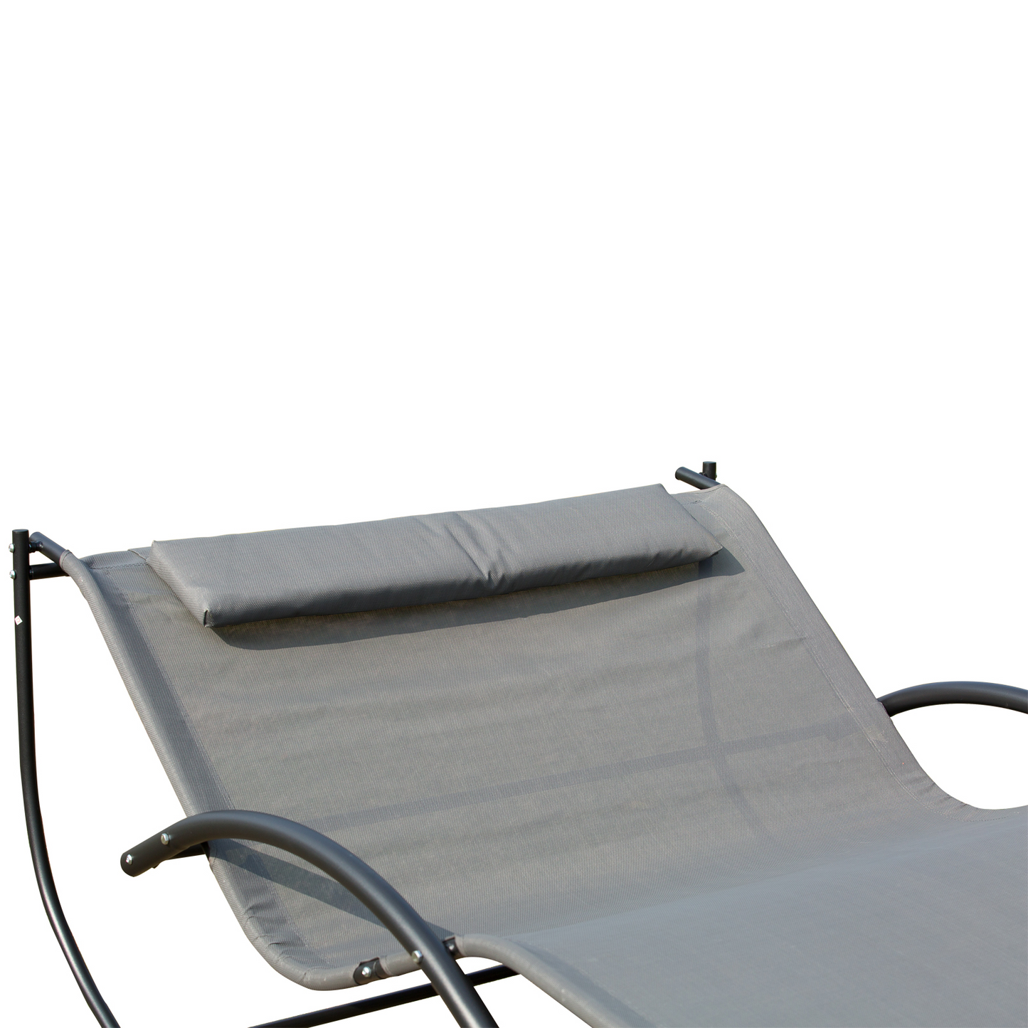 Outsunny Double Hammock Chair Sun Lounger Outdoor Patio Garden Swing Rock Seat Grey