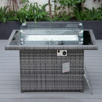 Mace Wicker Patio Modern Propane Fire Pit Table