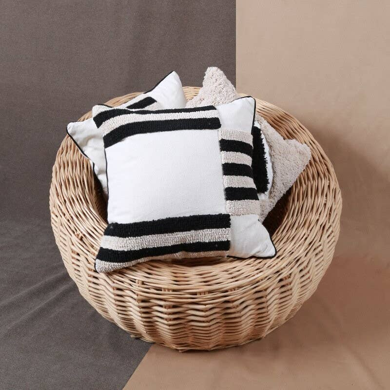 Bohemian Beige Cushion Cover - Miles | Square Shape, 45x45 cm, 100% Polyester