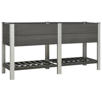 vidaXL Garden Raised Bed with Shelf 175x50x90 cm WPC Grey