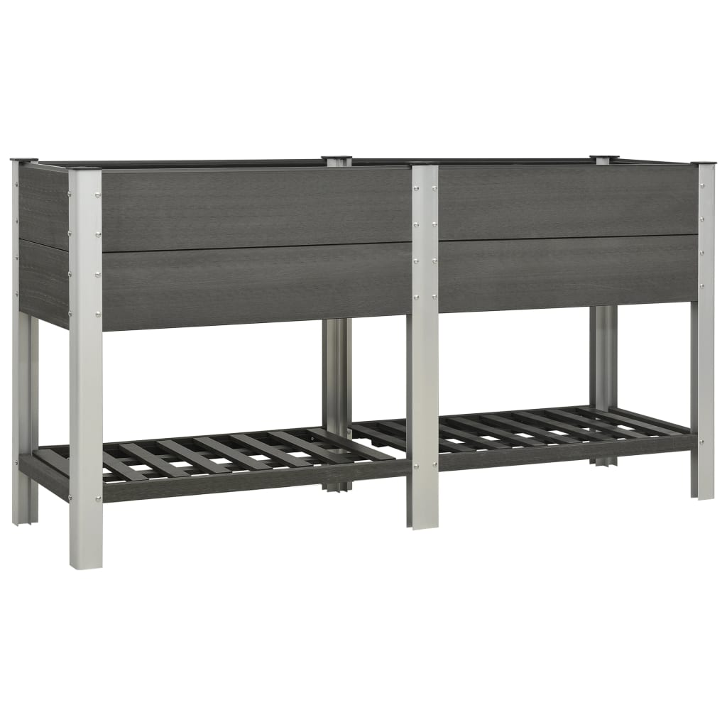 vidaXL Garden Raised Bed with Shelf 175x50x90 cm WPC Grey