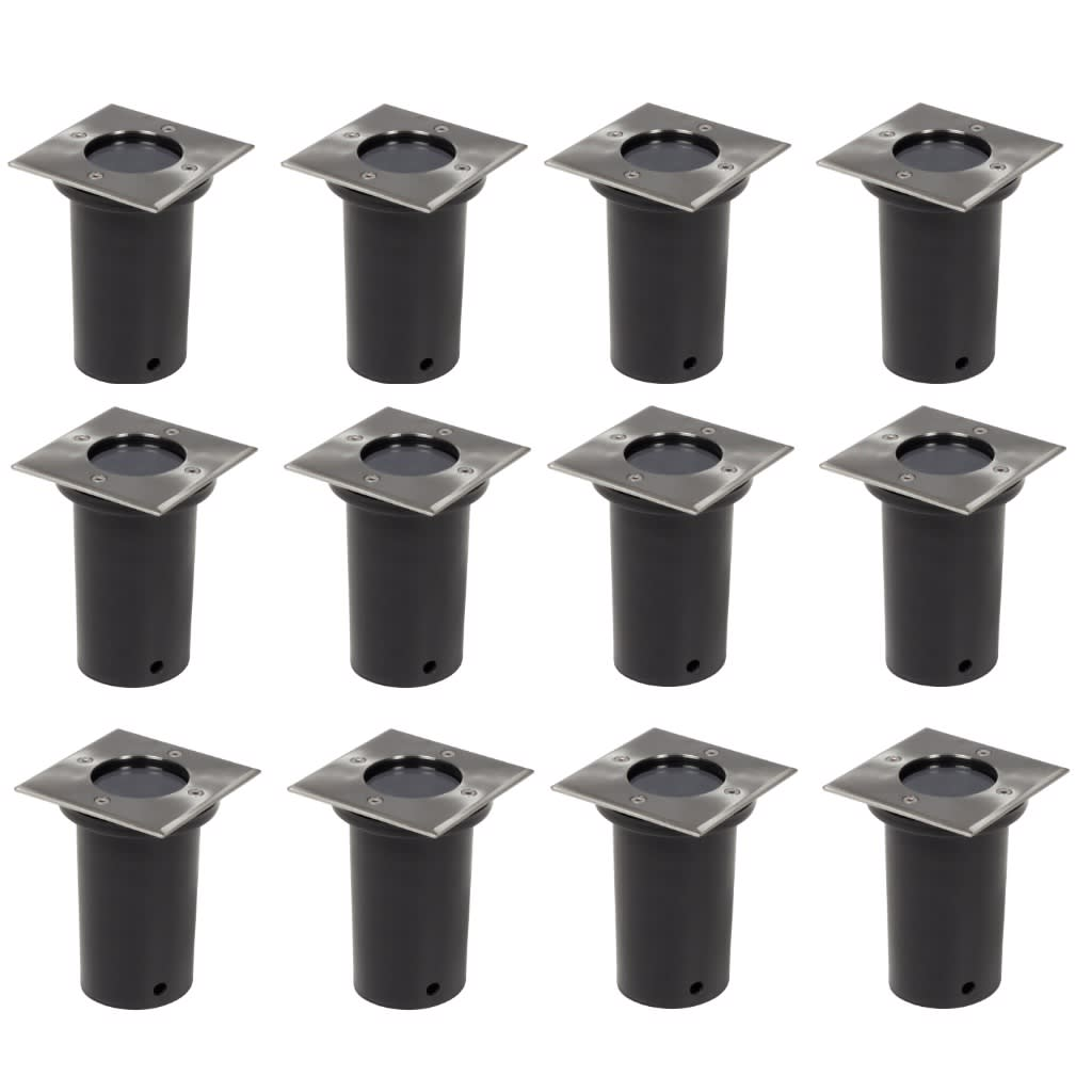 vidaXL Outdoor Ground Lights 12 pcs Square - Illuminate Your Garden