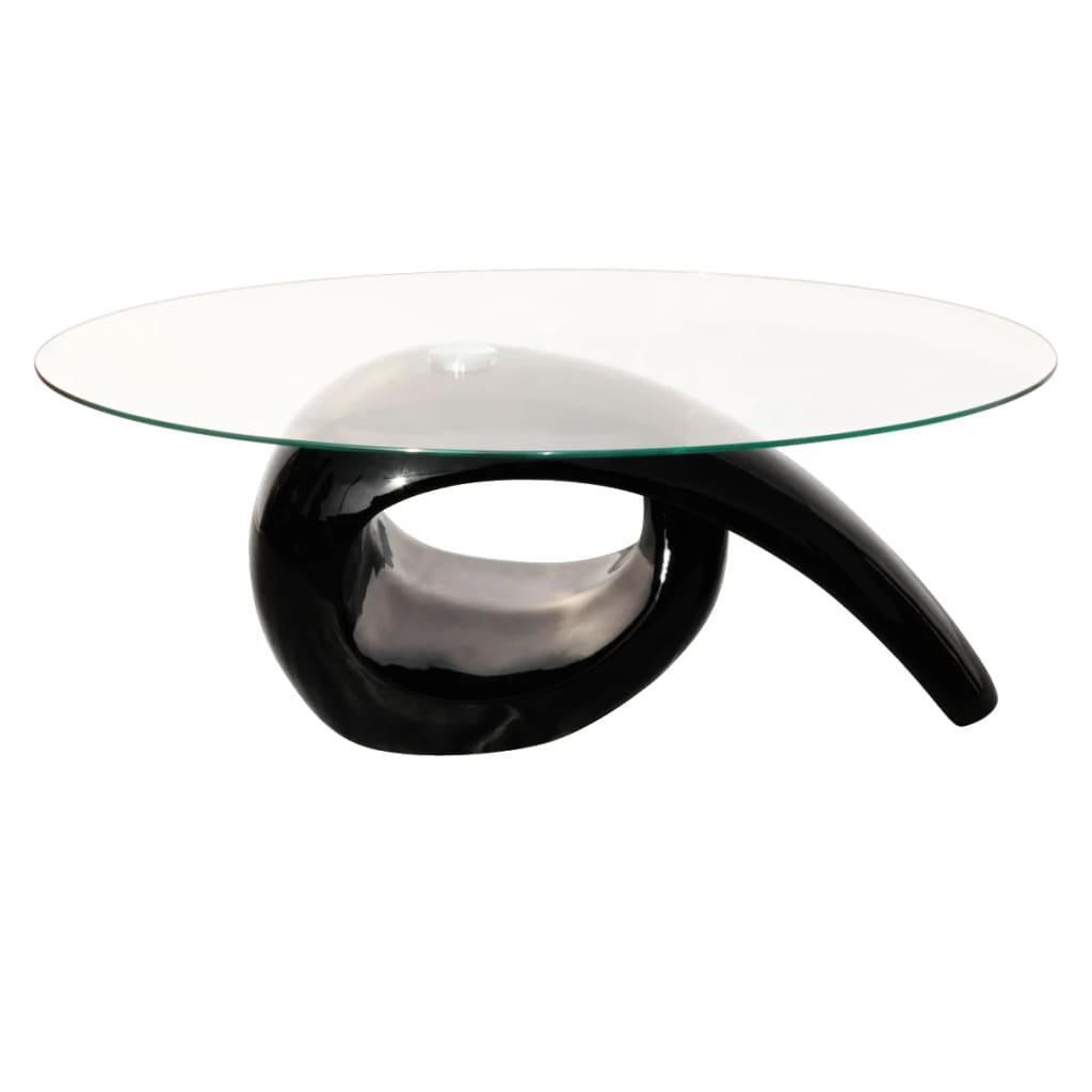 vidaXL Coffee Table with Oval Glass Top High Gloss Black - Elegant and Functional