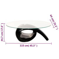 vidaXL Coffee Table with Oval Glass Top High Gloss Black - Elegant and Functional