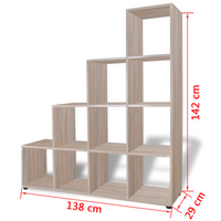 vidaXL Staircase Bookcase/Display Shelf 142 cm Oak - Modern and Functional Furniture