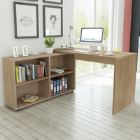 vidaXL Corner Desk 4 Shelves Oak - Stylish and Functional Office Desk