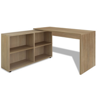 vidaXL Corner Desk 4 Shelves Oak - Stylish and Functional Office Desk