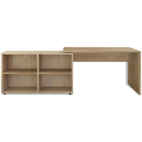 vidaXL Corner Desk 4 Shelves Oak - Stylish and Functional Office Desk