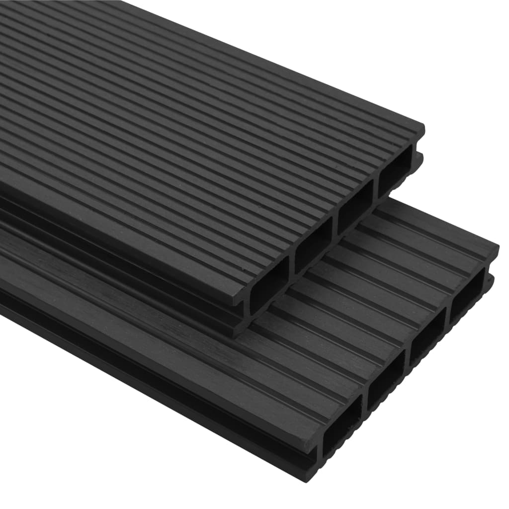 vidaXL WPC Decking Boards with Accessories 16 m² 2.2 m Anthracite