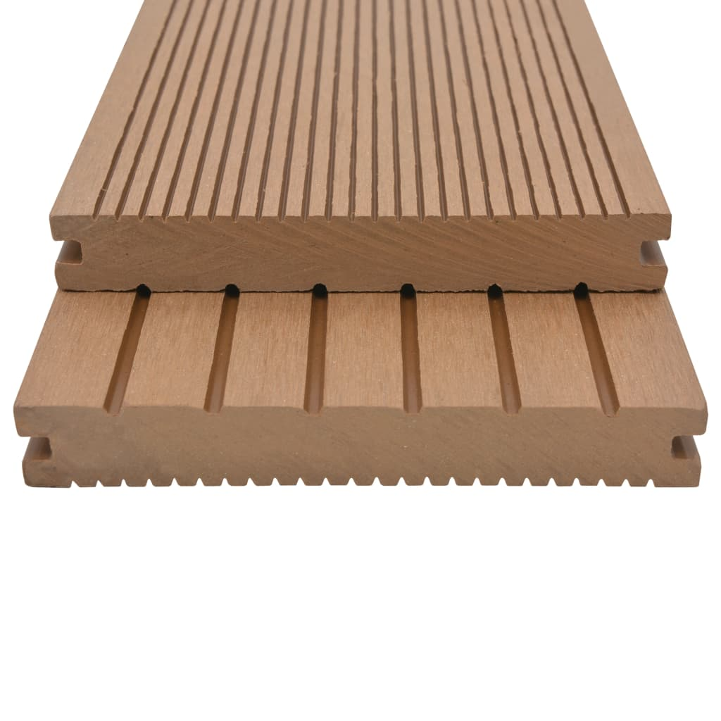 vidaXL WPC Solid Decking Boards with Accessories 30 m² 2.2 m Teak - Water Resistant & Durable