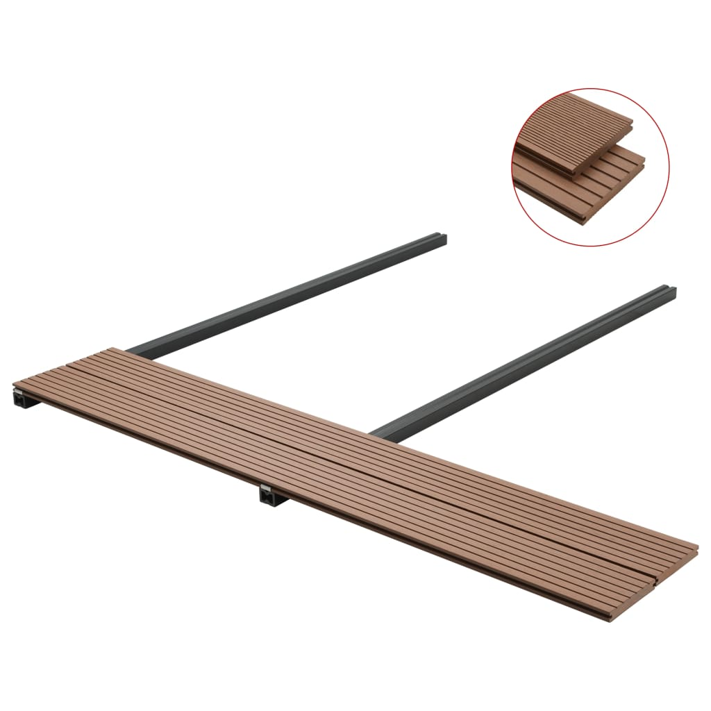 vidaXL WPC Solid Decking Boards with Accessories 16m² 2.2m Light Brown