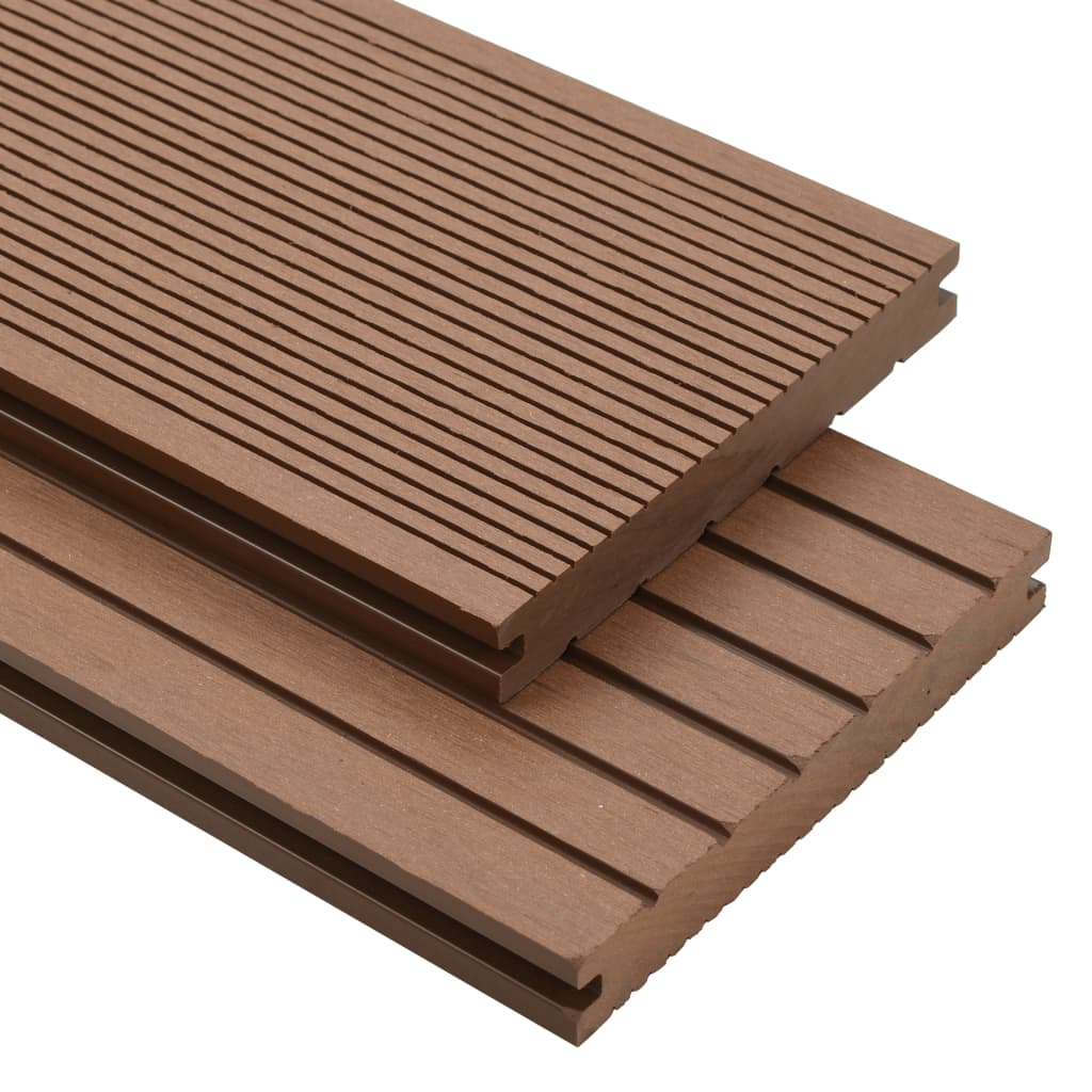 vidaXL WPC Solid Decking Boards with Accessories 26m² 2.2m Light Brown