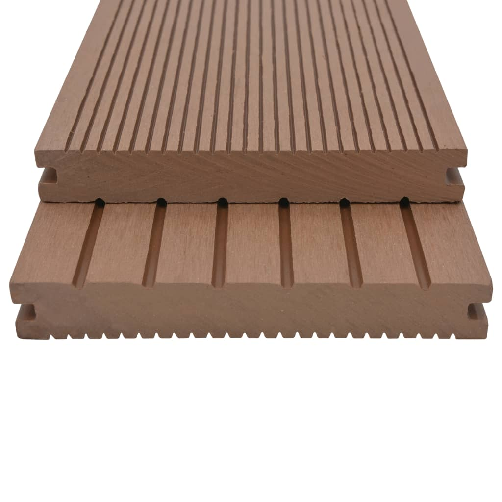 vidaXL WPC Solid Decking Boards with Accessories 30m² 2.2m Light Brown