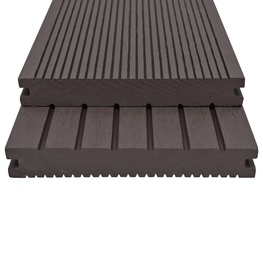 vidaXL WPC Solid Decking Boards with Accessories - Dark Brown | 26m² 2.2m