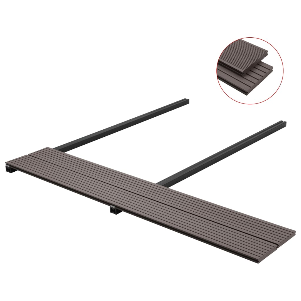 vidaXL WPC Solid Decking Boards with Accessories - Dark Brown | 26m² 2.2m