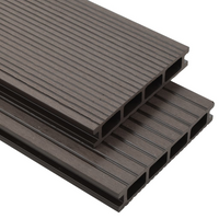 vidaXL WPC Hollow Decking Boards with Accessories 30m² 2.2m Dark Brown