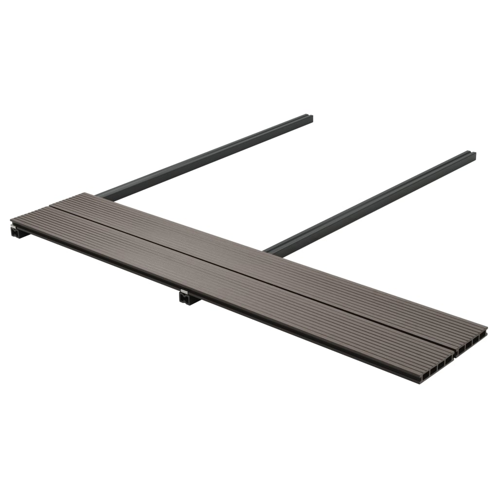 vidaXL WPC Hollow Decking Boards with Accessories 30m² 2.2m Dark Brown