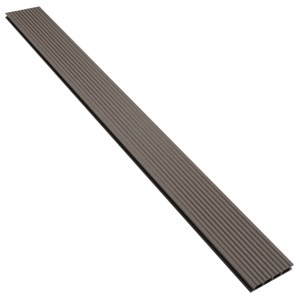 vidaXL WPC Hollow Decking Boards with Accessories 30m² 2.2m Dark Brown