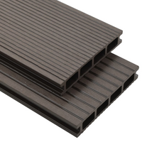 vidaXL WPC Hollow Decking Boards with Accessories - Dark Brown