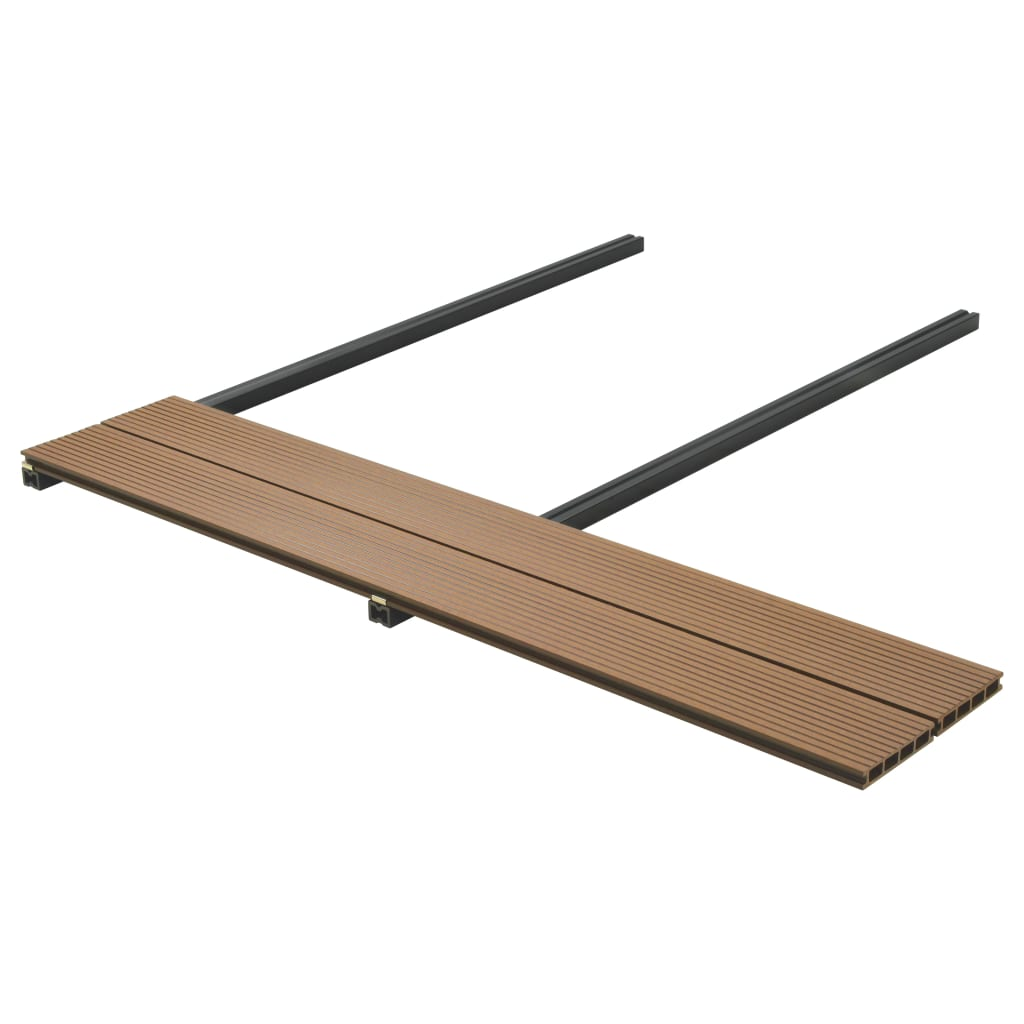 vidaXL WPC Hollow Decking Boards with Accessories - 30 m², 2.2 m Teak | Durable & Stylish Outdoor Deck