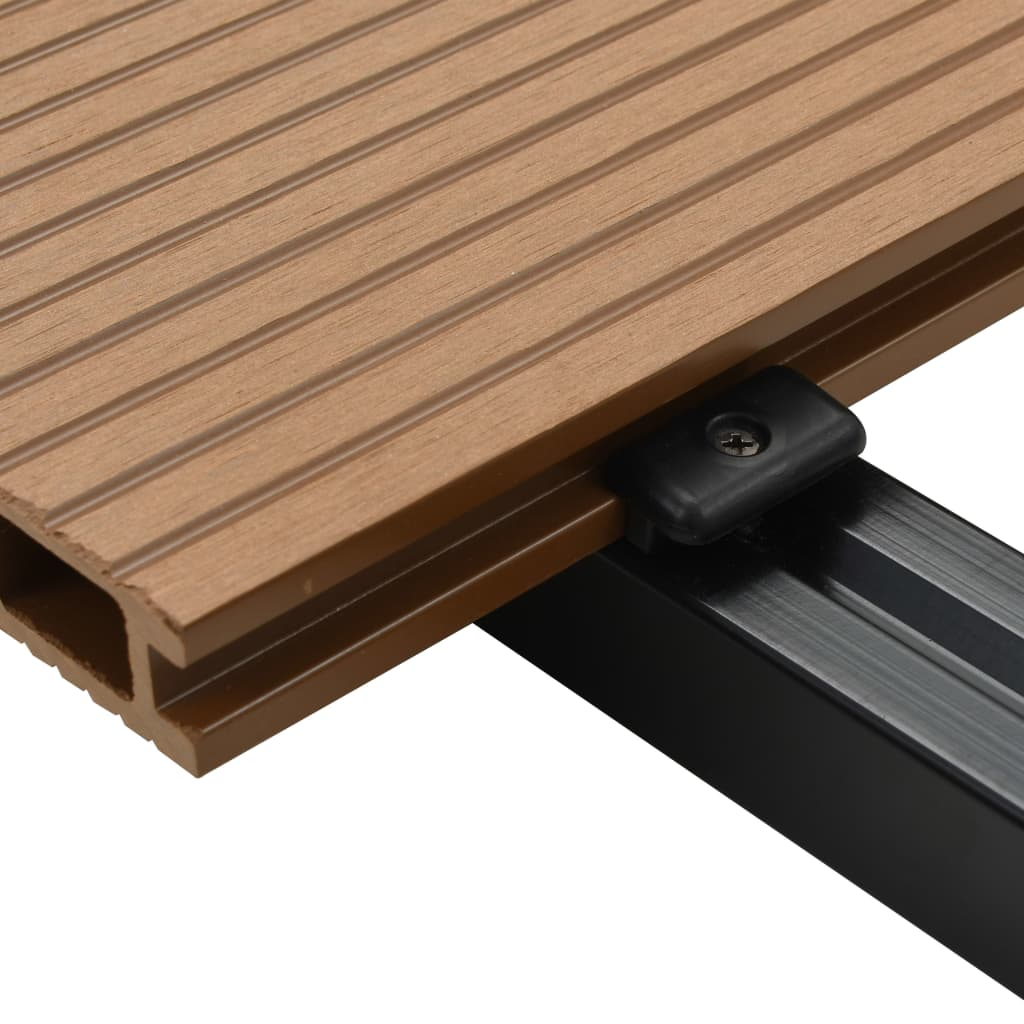 vidaXL WPC Hollow Decking Boards with Accessories - 30 m², 2.2 m Teak | Durable & Stylish Outdoor Deck