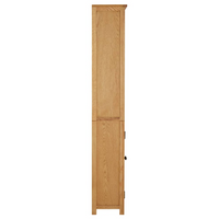 vidaXL Bookcase with 2 Doors - Solid Oak Wood - 70x30x180 cm