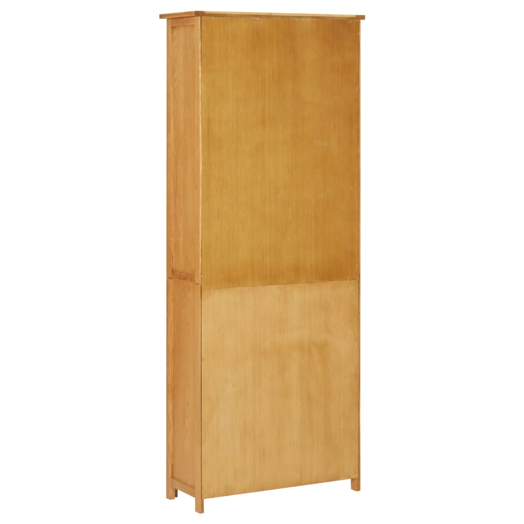 vidaXL Bookcase with 2 Doors - Solid Oak Wood - 70x30x180 cm