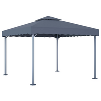 vidaXL Gazebo with LED String Lights - 300x300 cm Anthracite Aluminium