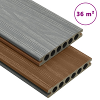 vidaXL WPC Decking Boards with Accessories | Brown and Grey | 36 m² 2.2 m