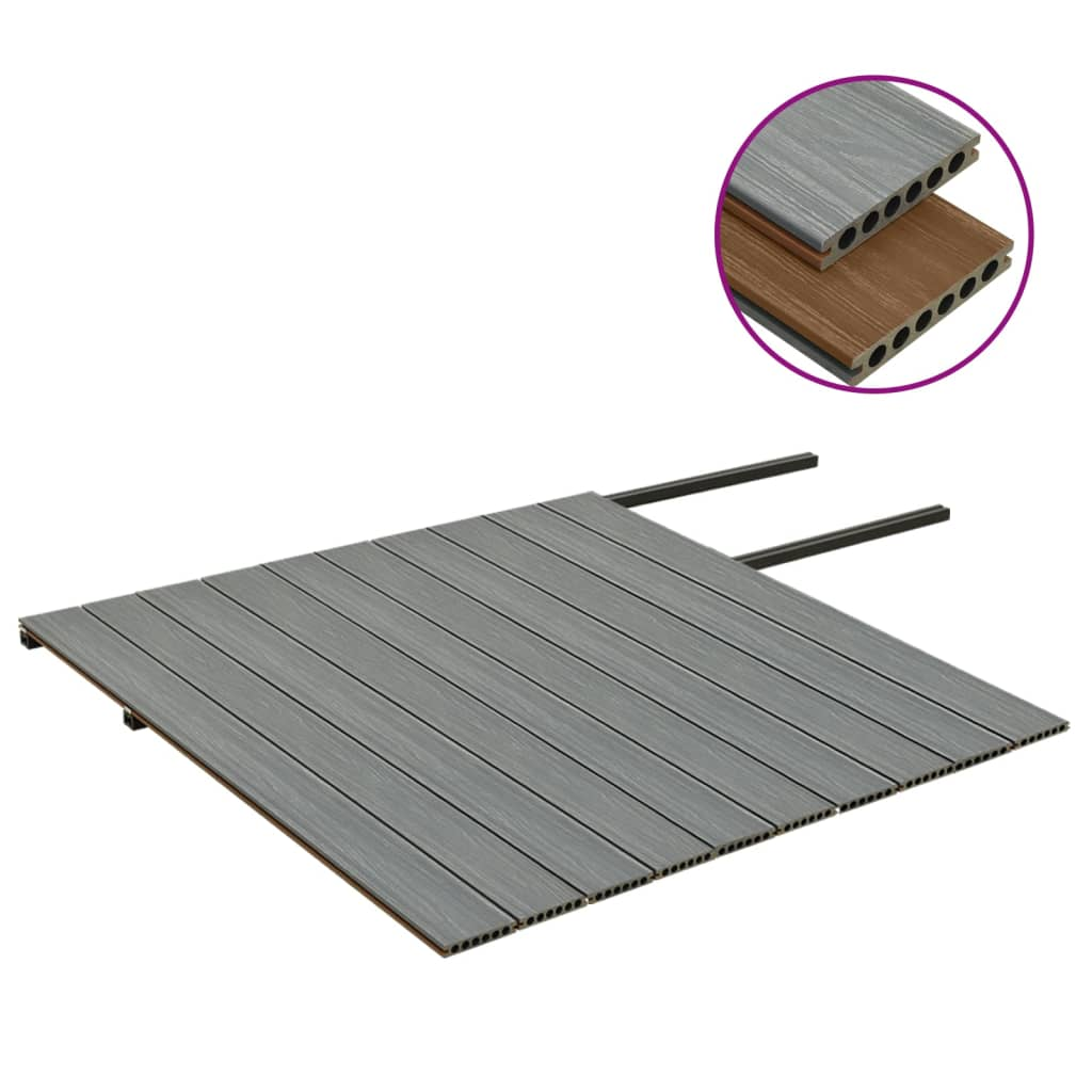 vidaXL WPC Decking Boards with Accessories Brown and Grey 20 m² 2.2 m