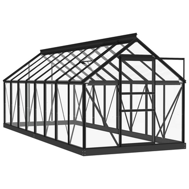 vidaXL Glass Greenhouse Anthracite 155x395.5x191 cm Aluminium