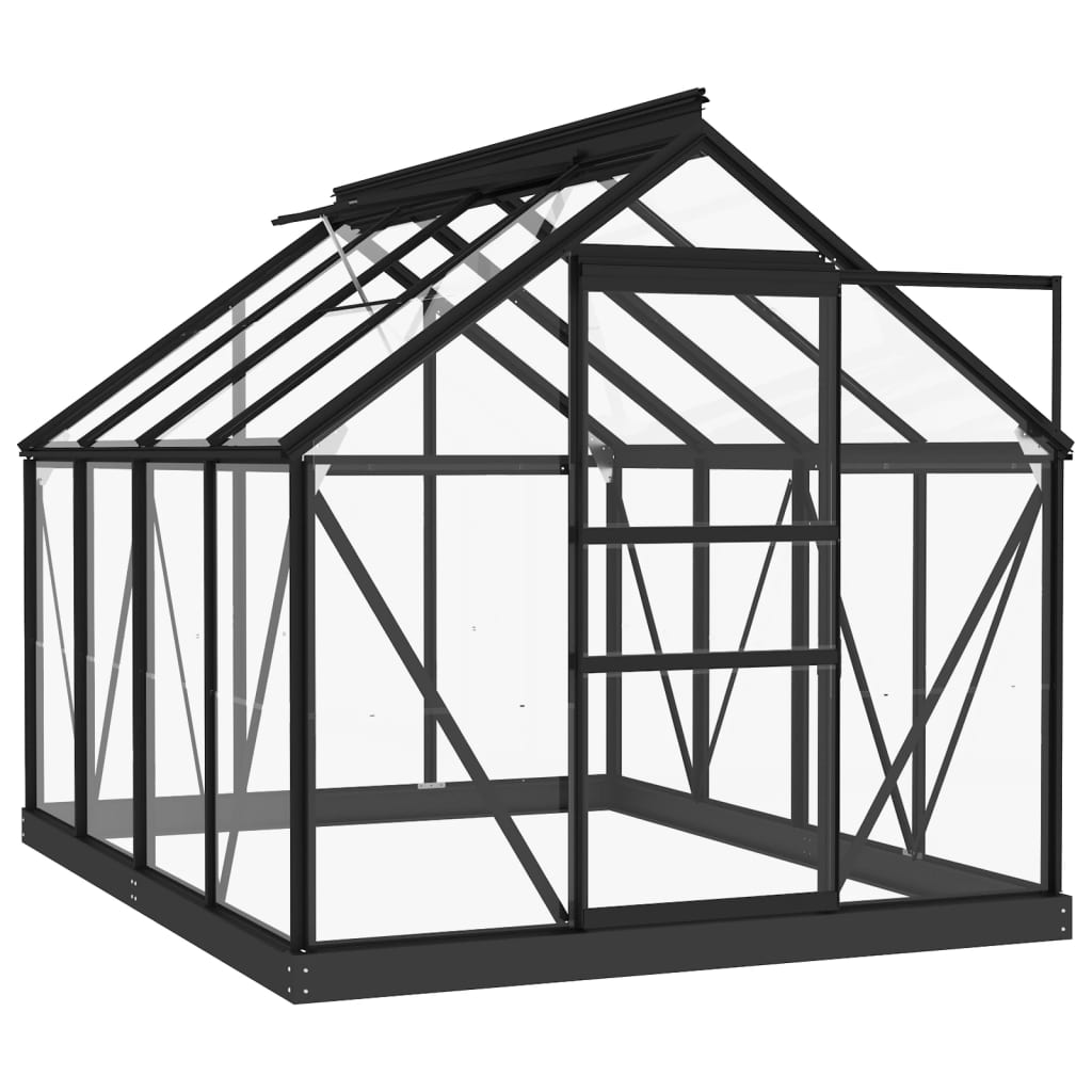 vidaXL Glass Greenhouse Anthracite 155x200.5x191 cm Aluminium