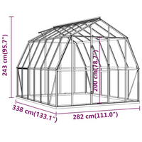 vidaXL Greenhouse with Base Frame Anthracite 9.53 m² Aluminium