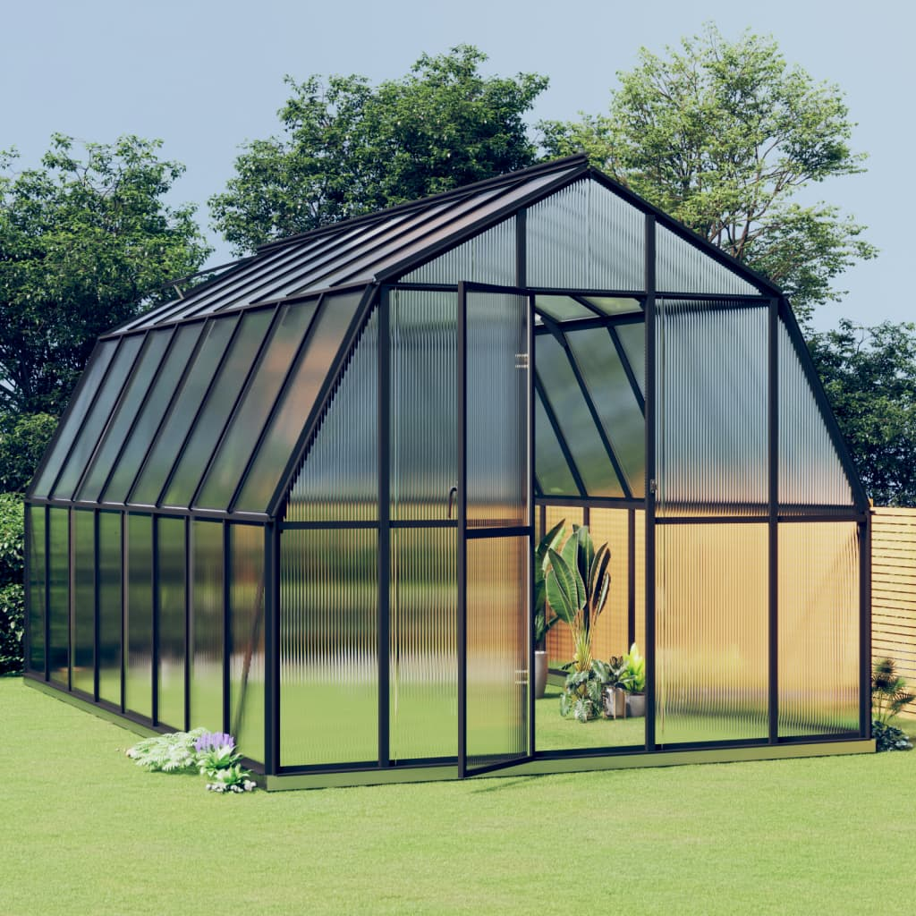 vidaXL Greenhouse with Base Frame Anthracite 12.63 m² Aluminium