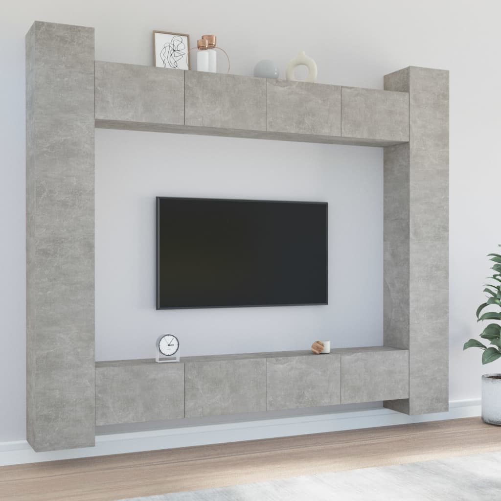 vidaXL 8 Piece TV Cabinet Set - Stylish and Practical Design