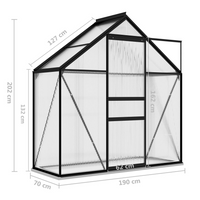 vidaXL Greenhouse Anthracite Aluminium 1.33 m²