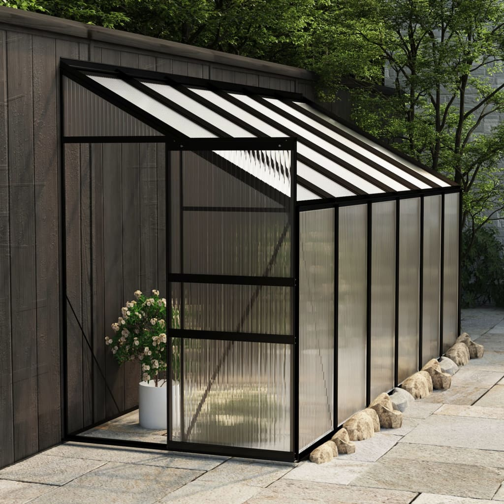 vidaXL Greenhouse Anthracite Aluminium 7.77 m³ - Sturdy and Spacious Greenhouse for Your Plants