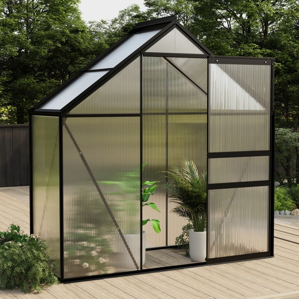 vidaXL Greenhouse Anthracite Aluminium 1.33 m²