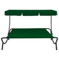 vidaXL Outdoor Lounge Bed with Canopy Green - Relax in Style