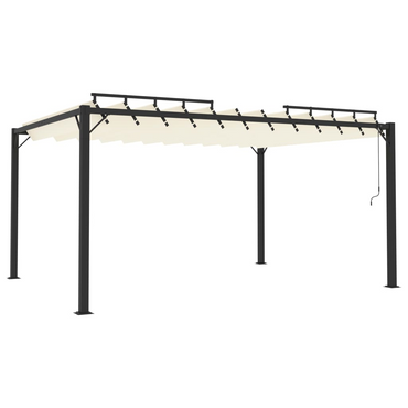 vidaXL Gazebo with Louvered Roof 3x4 m Cream Fabric and Aluminium