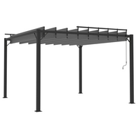 vidaXL Gazebo with Louvered Roof 3x3 m Anthracite Fabric and Aluminium