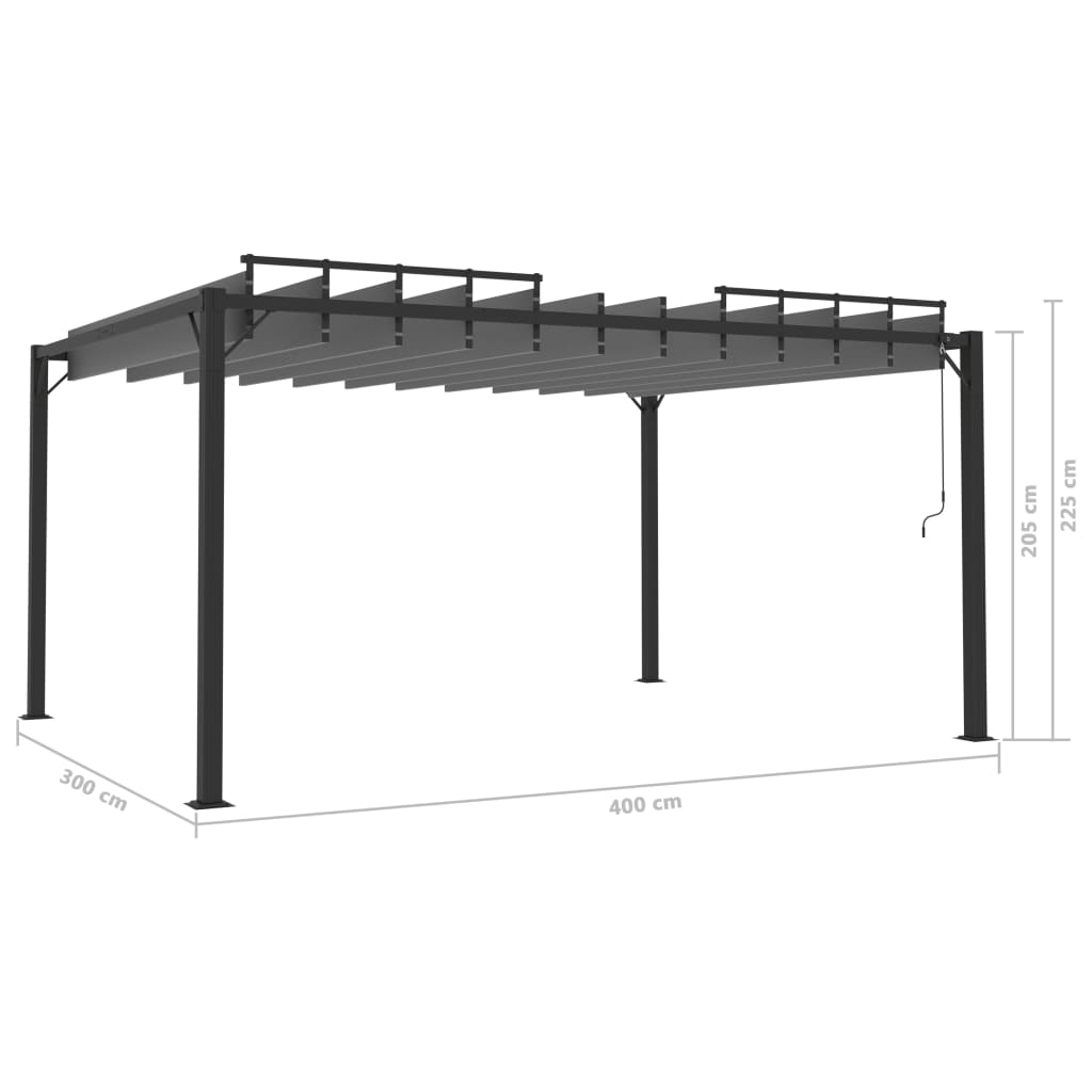 vidaXL Gazebo with Louvered Roof 3x4 m Anthracite Fabric and Aluminium