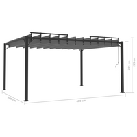 vidaXL Gazebo with Louvered Roof 3x4 m Anthracite Fabric and Aluminium