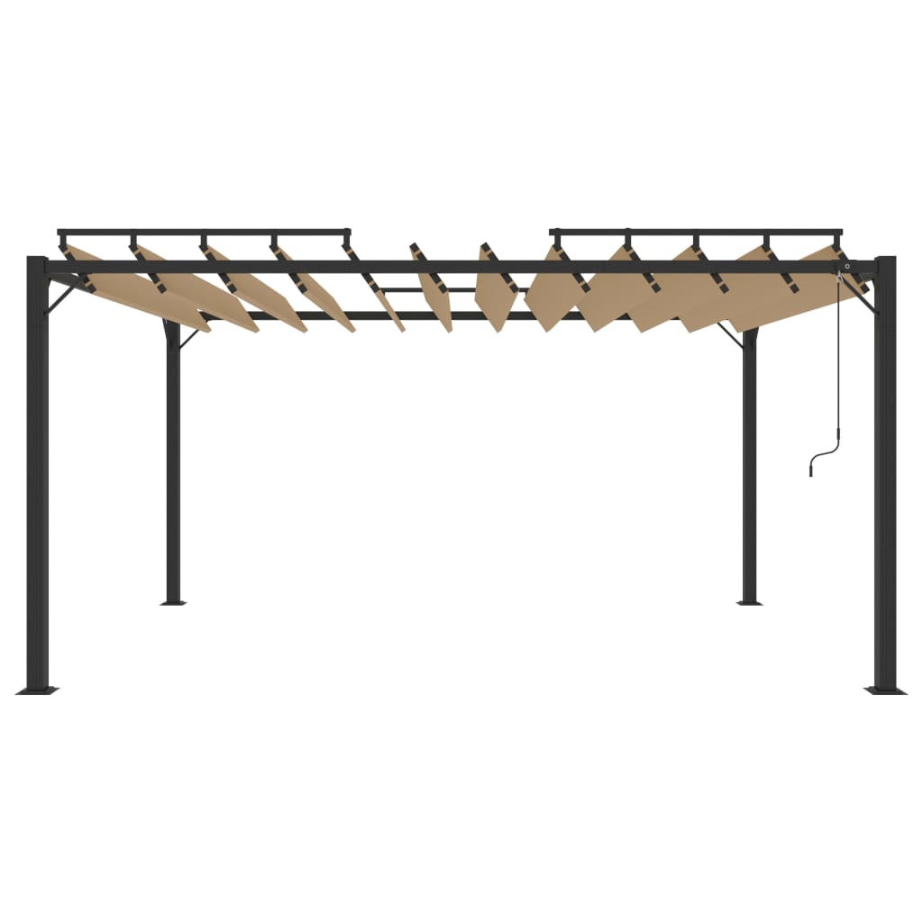 vidaXL Gazebo with Louvered Roof 3x4 m - Taupe Fabric and Aluminium