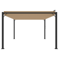 vidaXL Gazebo with Louvered Roof 3x4 m - Taupe Fabric and Aluminium