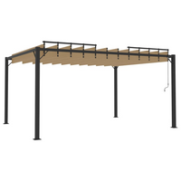 vidaXL Gazebo with Louvered Roof 3x4 m - Taupe Fabric and Aluminium