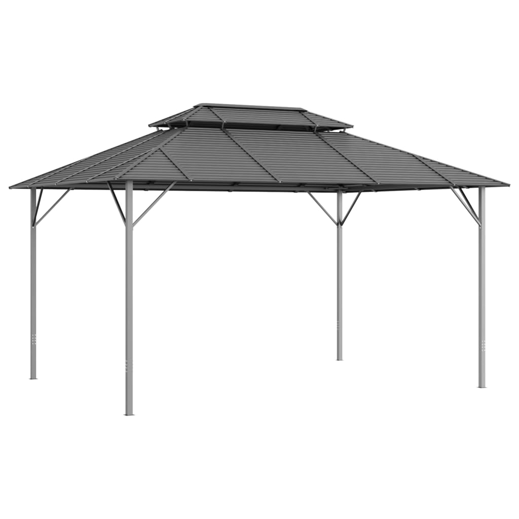 vidaXL Gazebo with Double Roof 3x4 m Anthracite - Outdoor Shade and Privacy