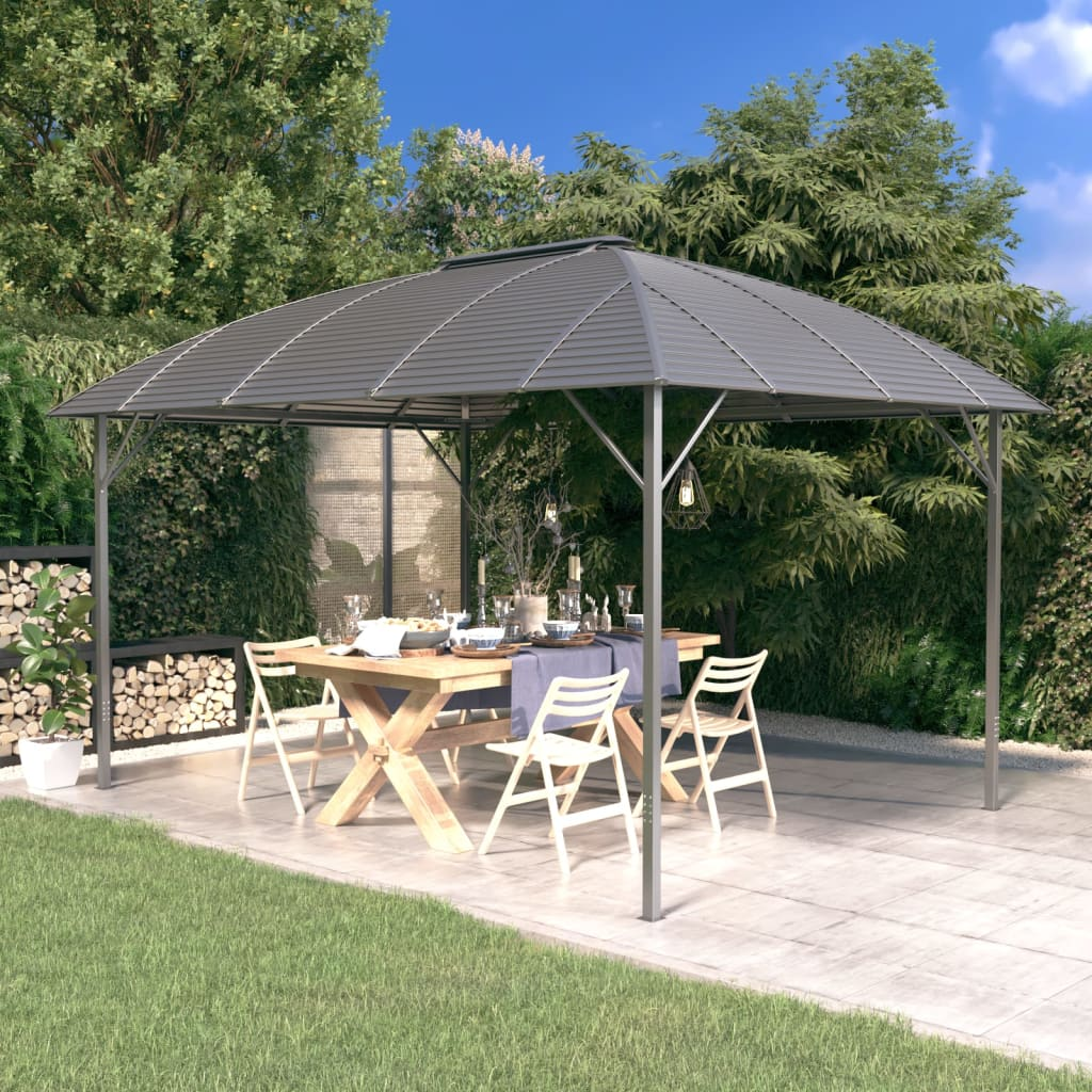 vidaXL Gazebo with Arch Roof 3x4 m Anthracite - Sturdy and Stylish