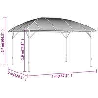 vidaXL Gazebo with Arch Roof 3x4 m Anthracite - Sturdy and Stylish