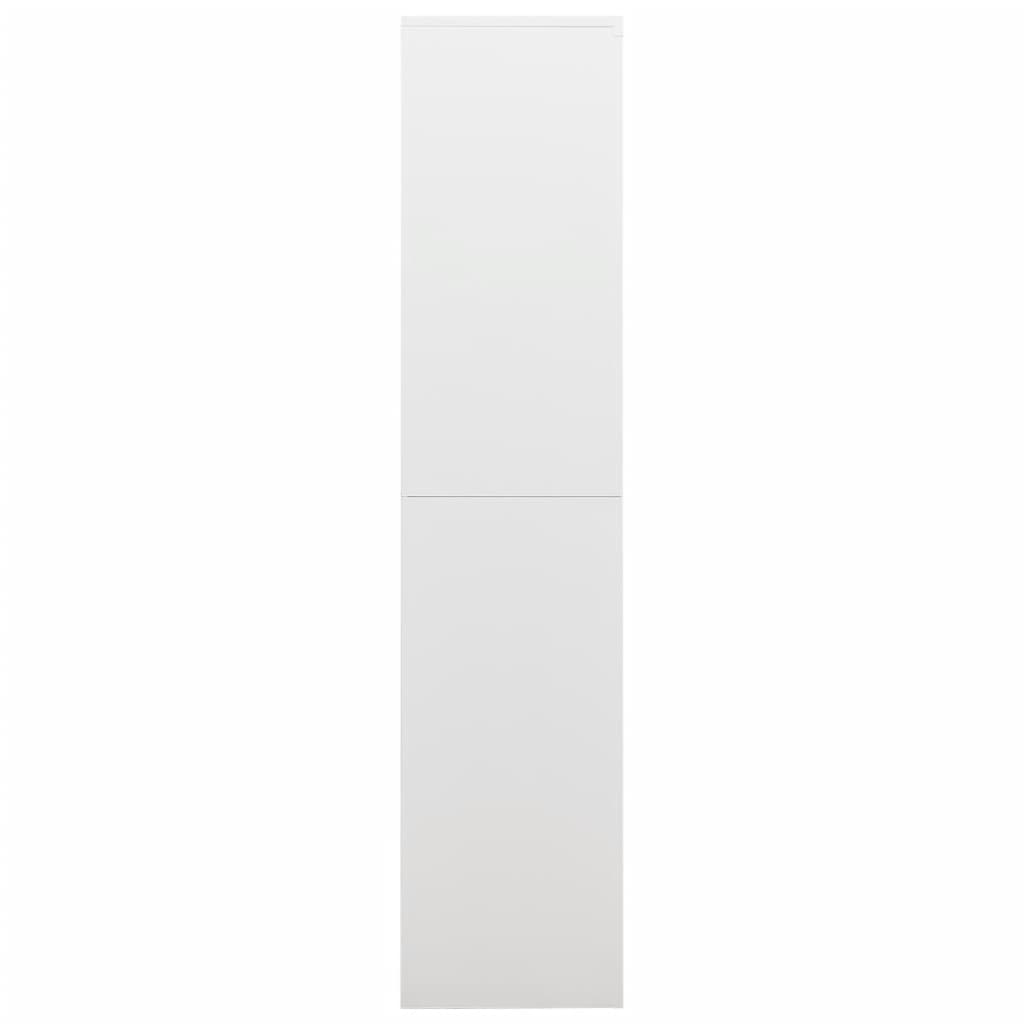 vidaXL Locker Cabinet White 90x40x180 cm Steel - Industrial Design, Ample Storage Space, Durable & Easy to Clean